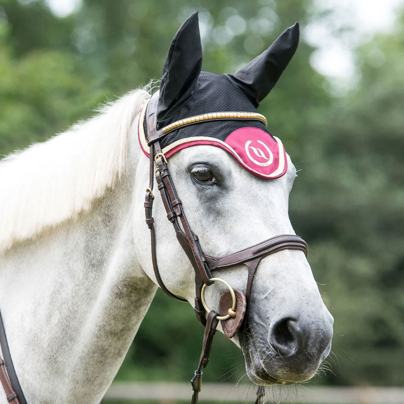 Back On Track - Bonnet pour cheval Night Collection noir/ rouge | - Ohlala