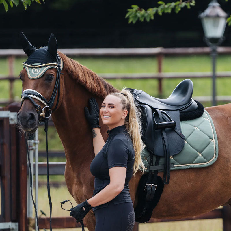 Back On Track - Tapis de dressage Night olive | - Ohlala