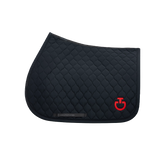 Cavalleria Toscana - Tapis de selle Circular Quilted Jersey noir et rouge | - Ohlala