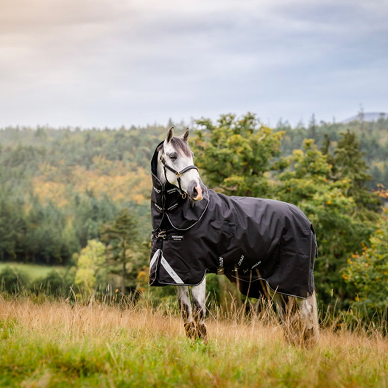 Horseware - Couverture d'extérieur Amigo Super Bravo plus avec couvre cou noir 250g | - Ohlala