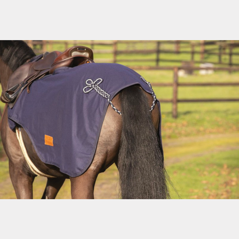 Paddock Sport - Couvre-reins doublé polaire marine | - Ohlala