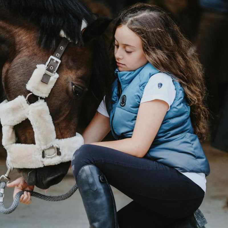 Equithème - Doudoune sans manches enfant Lina turquoise | - Ohlala