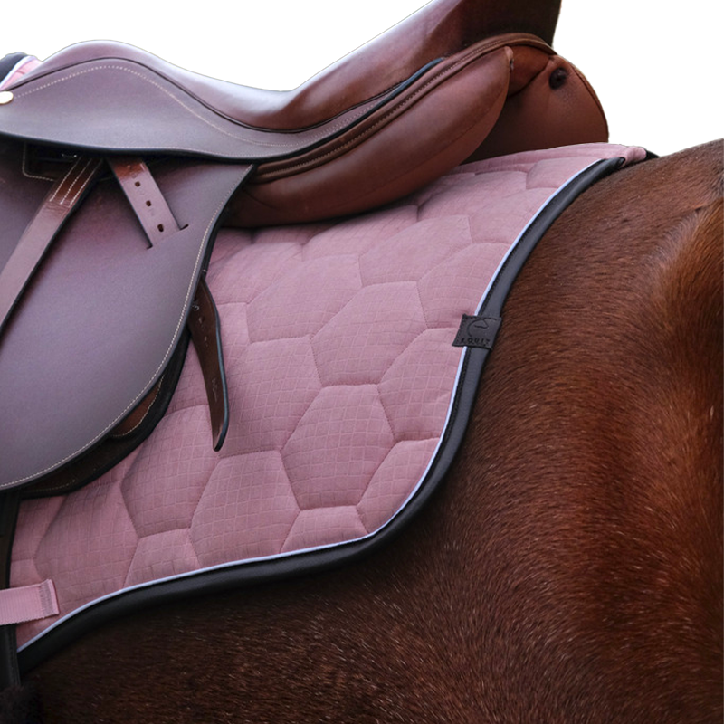 Equithème - Tapis de selle Quadri rose | - Ohlala