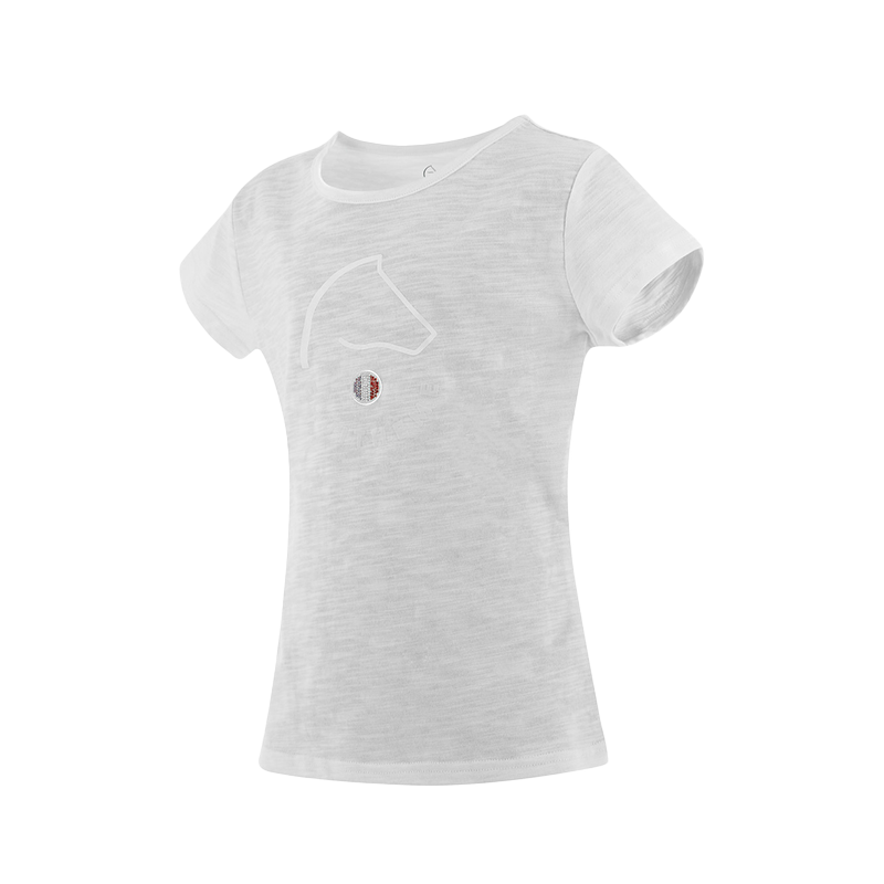 Equithème - T-shirt à manches courtes enfant Claire blanc | - Ohlala
