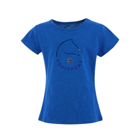 Equithème - T-shirt à manches courtes enfant Claire bleu monaco | - Ohlala