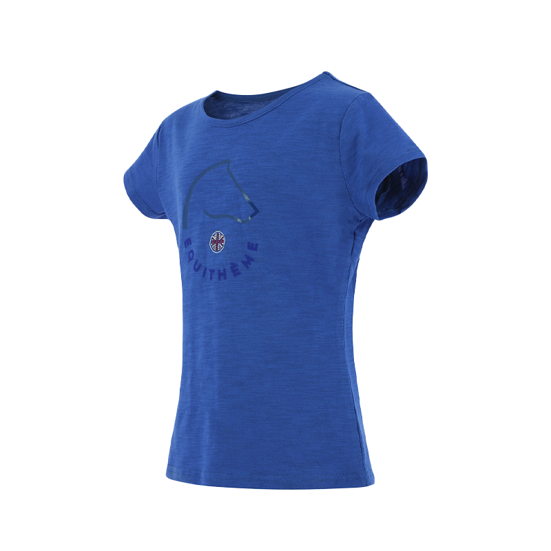 Equithème - T-shirt à manches courtes enfant Claire bleu monaco | - Ohlala