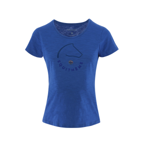 Equithème - T-shirt à manches courtes femme Claire bleu monaco | - Ohlala