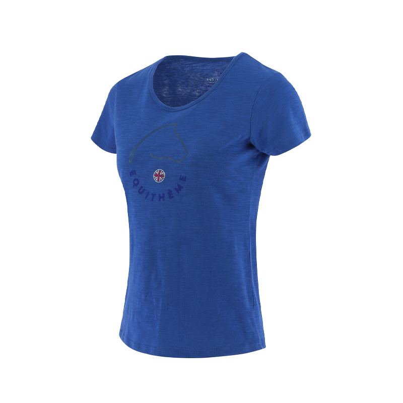 Equithème - T-shirt à manches courtes femme Claire bleu monaco | - Ohlala