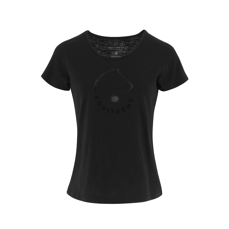 Equithème - T-shirt à manches courtes femme Claire noir | - Ohlala