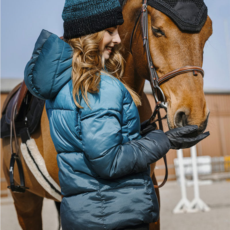 Equithème - Veste manches longues matelassée femme Laura turquoise | - Ohlala