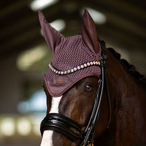Equestrian Stockholm - Bonnet pour chevaux Moonless Night marron/ violet | - Ohlala