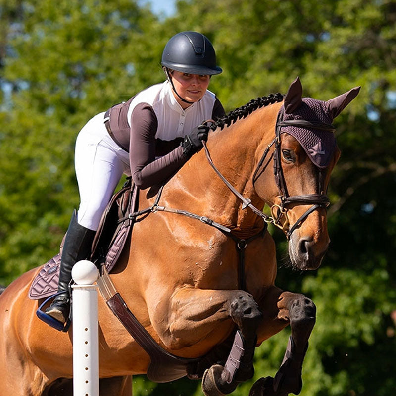 Equestrian Stockholm - Bonnet pour chevaux Moonless Night marron/ violet | - Ohlala