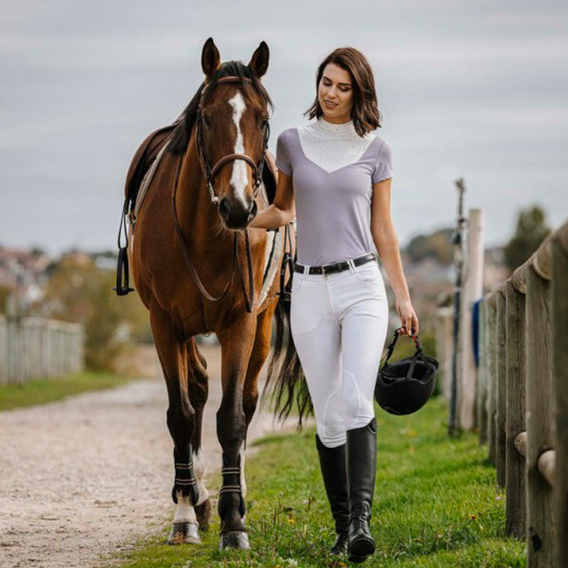 Equithème - Polo manches courtes femme Lerma violet | - Ohlala