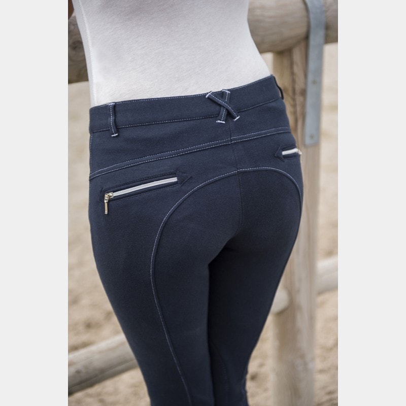 Equithème - Pantalon d'équitation Zipper marine | - Ohlala
