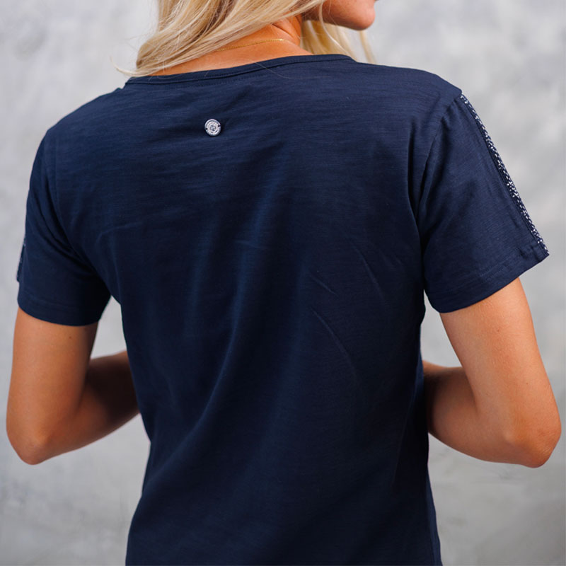 Harcour - T-shirt manches courtes femme Toscane marine | - Ohlala