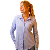 Harcour - Chemise manches longues casual femme Swany bleu et blanche | - Ohlala