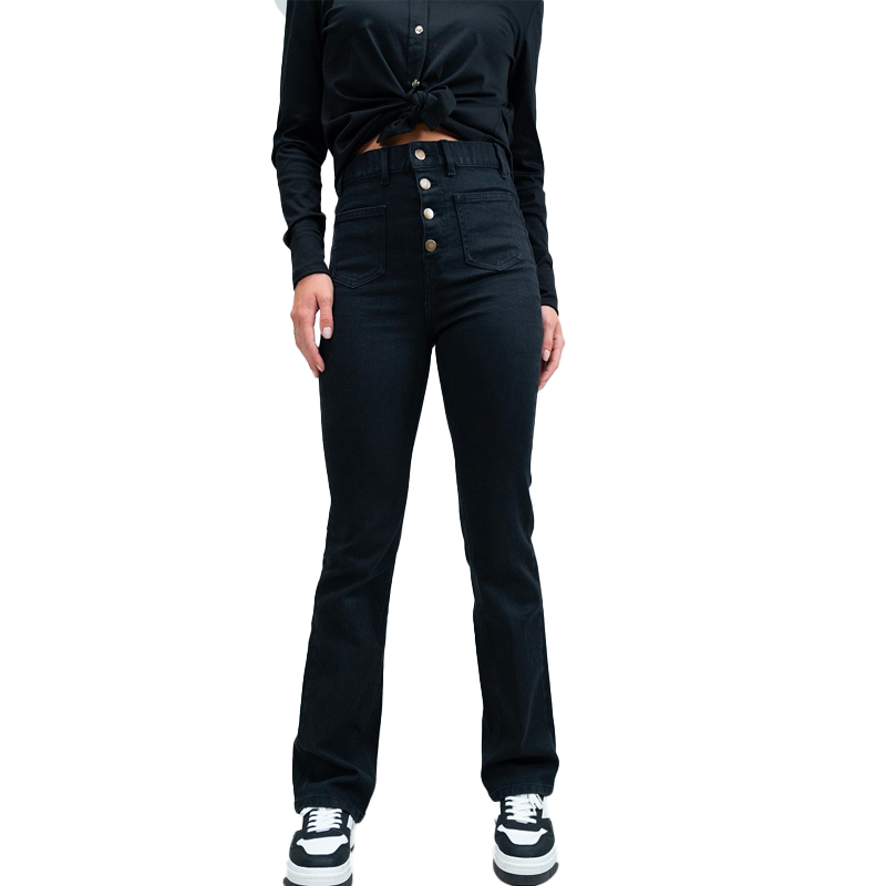 Harcour - Pantalon en jean femme Flare Juvo noir | - Ohlala