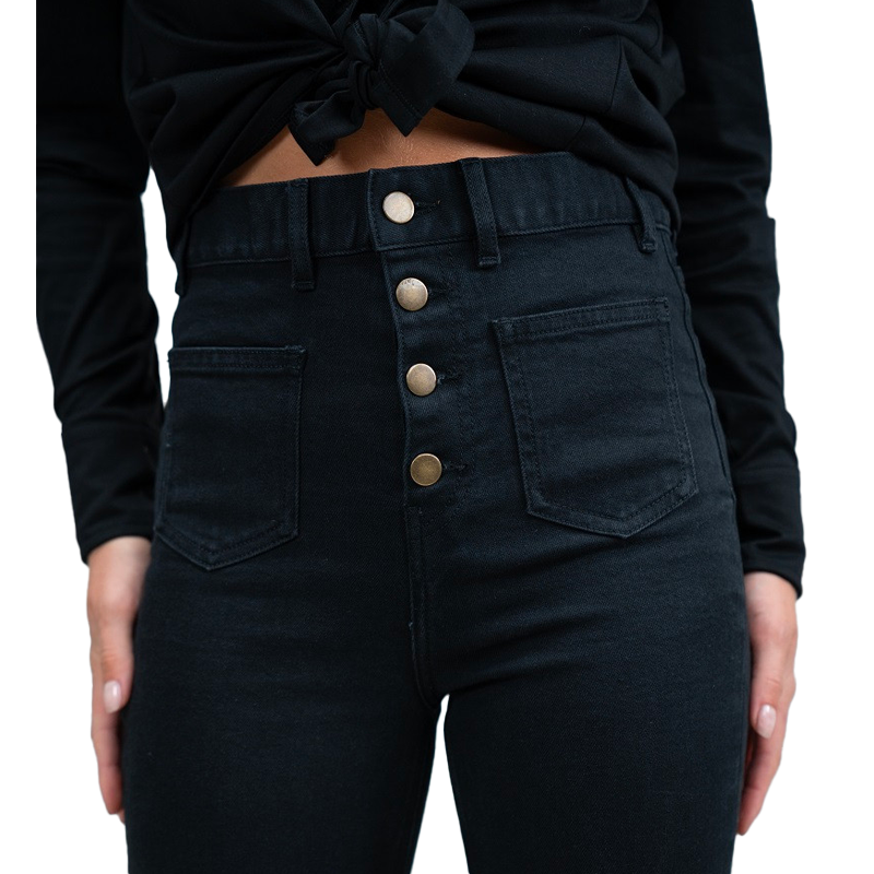 Harcour - Pantalon en jean femme Flare Juvo noir | - Ohlala