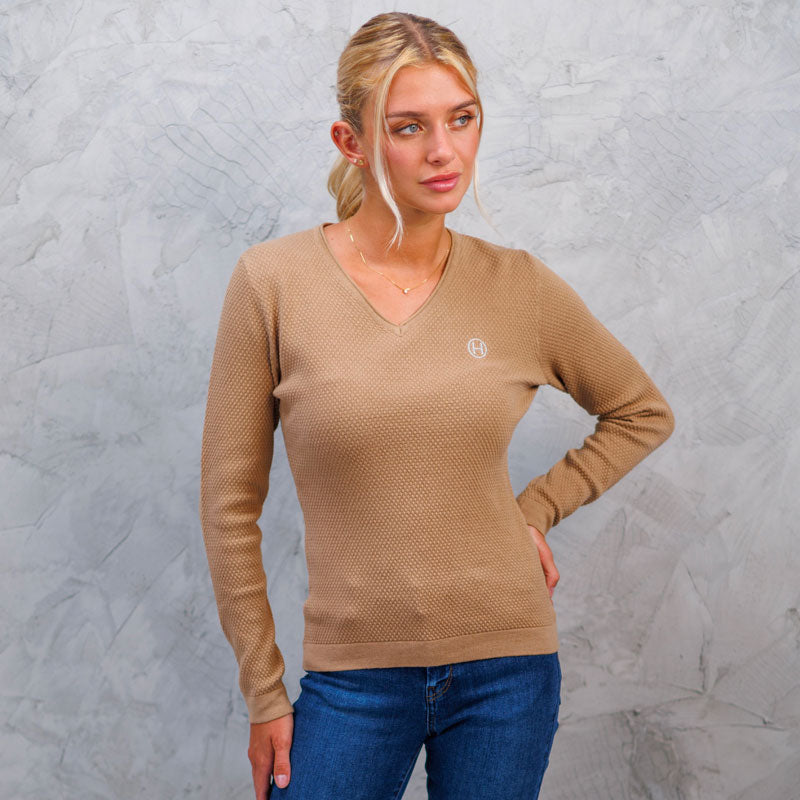 Harcour - Pull femme Toulon camel | - Ohlala