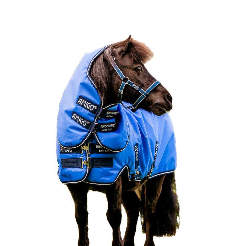 Horseware - Couverture extérieur Amigo Hero 6 Ripstop plus petit poney bleu/ marine/ gris 0g | - Ohlala