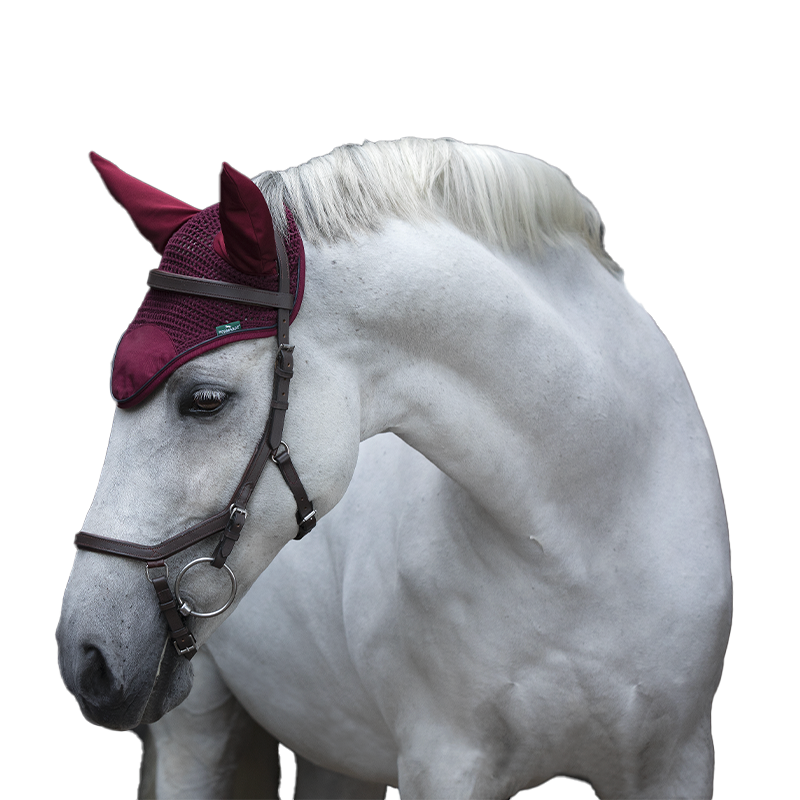 Horseware - Bonnet pour chevaux bordeaux/ marine | - Ohlala