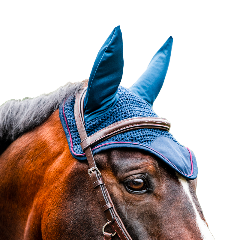 Horseware - Bonnet pour chevaux marine/ bordeaux | - Ohlala