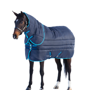 Horseware - Couverture de box Amigo Insulator Plus Super Heavy avec couvre-cou marine/ bleu électrique 550g | - Ohlala