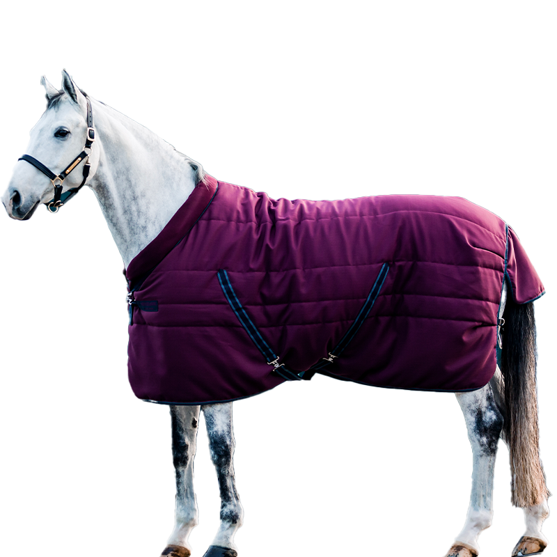 Horseware - Couverture de box Rambo Cosy Stable bordeaux/ marine 200g | - Ohlala