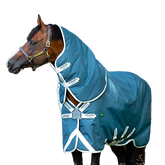 Horseware - Couverture d'extérieur Ameco Bravo 12+ cheval avec couvre-cou bleu 250g | - Ohlala