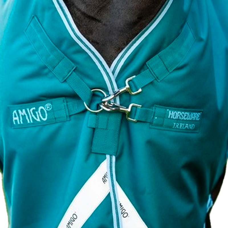 Horseware - Couverture d'extérieur Amigo Bravo 12 Wug avec Encolure Montante émeraude/ turquoise/ bleu 0g | - Ohlala