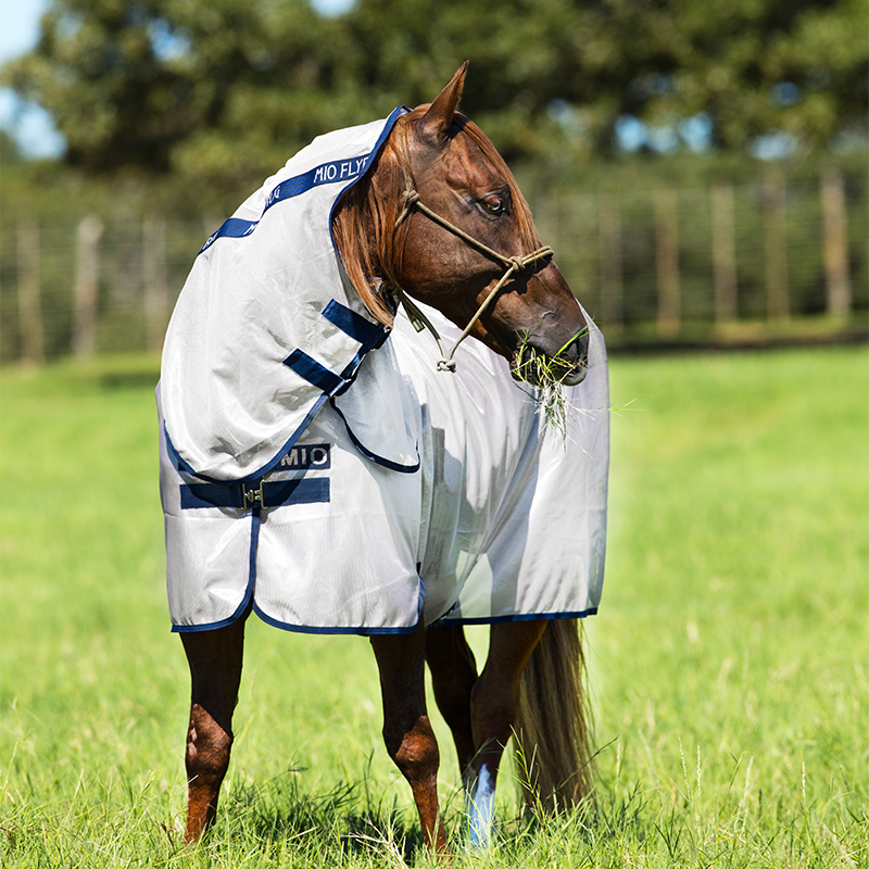 Horseware - Couverture d'extérieur anti-mouches Mio Fly Rug bronze/ marine | - Ohlala