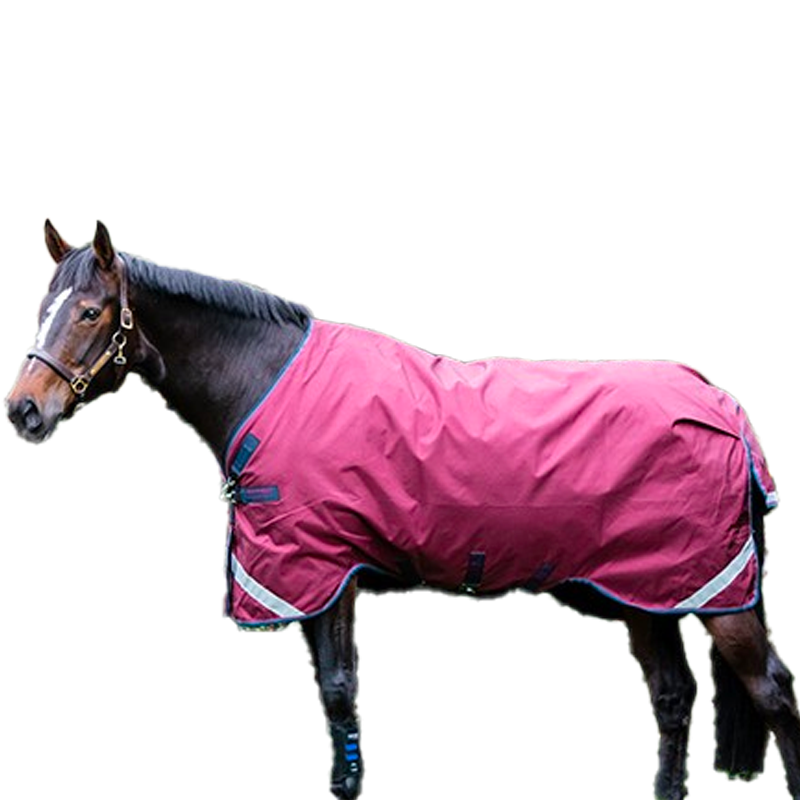 Couverture De Paddock Cheval 200g Imperméable - Taille 135cm - Couleur Bordeaux - Avec Sangles Croisées - Marque Horses