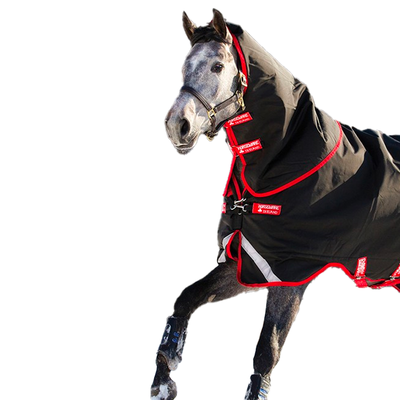 Horseware - Couverture d'extérieur Rambo Supreme Vari Layer noir/ rouge 450g | - Ohlala