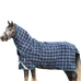 Horseware - Buitendeken Rhino plus Vari Layer met nekafdekker marine geruit/teal 250g | - Ohlala