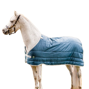 Horseware - Sous-couverture Ecolin bleu canard/ gris 200g | - Ohlala