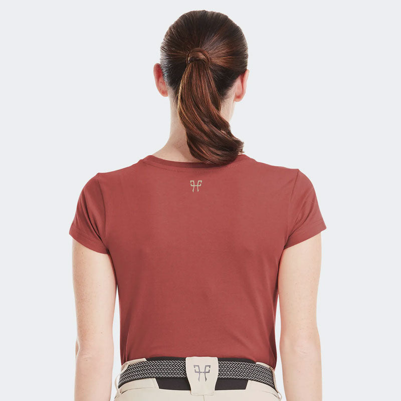 Horse Pilot - T-shirt manches courtes femme Team shirt terracotta | - Ohlala