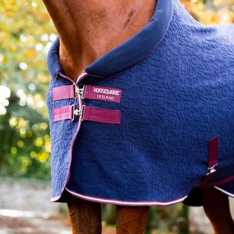 Horseware - Chemise polaire Cosy Cooler à Reliefs marine | - Ohlala