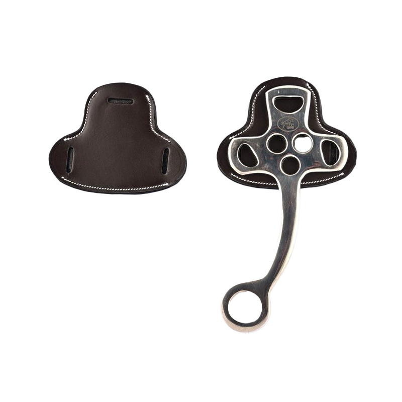 Jump'In - Protection pour hackamore petites branches plates en cuir havane | - Ohlala