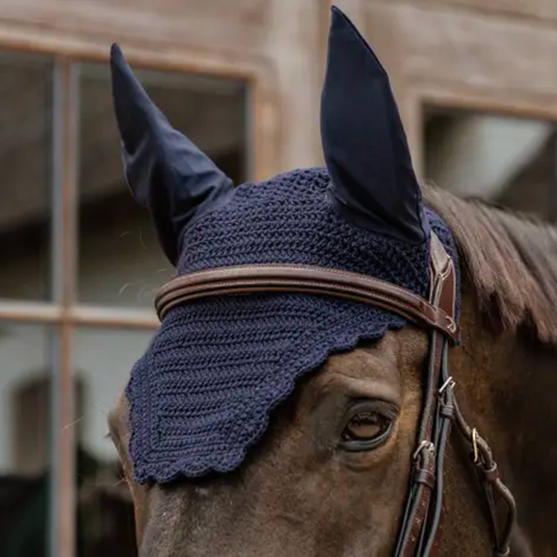 Kentucky Horsewear - Bonnet pour chevaux anti-mouche Wellington Wave marine | - Ohlala