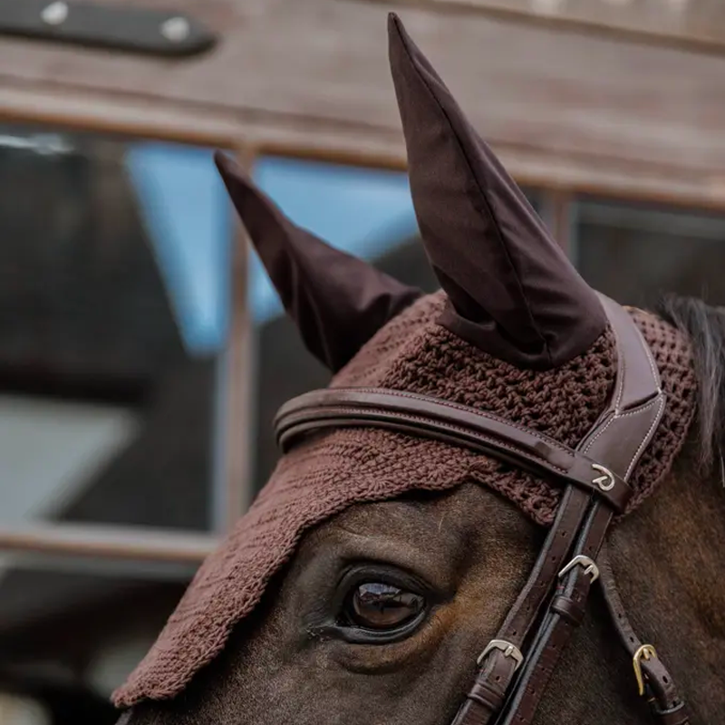 Kentucky Horsewear - Bonnet pour chevaux anti-mouche Wellington Wave marron | - Ohlala
