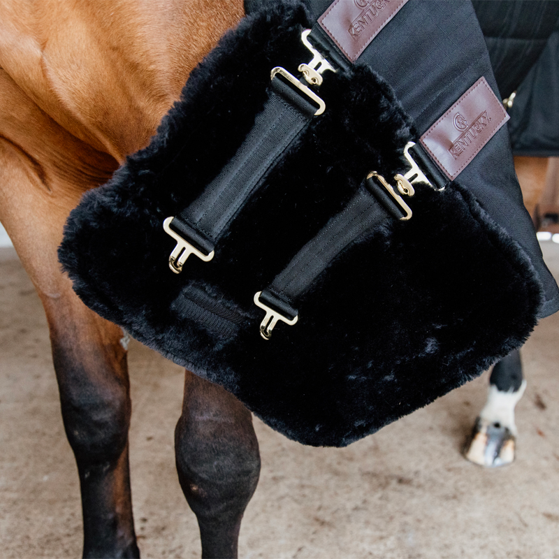 Kentucky Horsewear - Extension de poitrail mouton vegan 2 boucles noir | - Ohlala