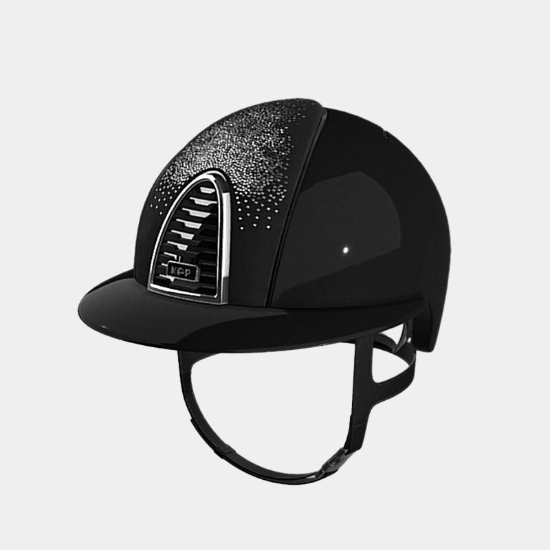 KEP - Casque d'équitation Cromo 2 polish black suédine avec brillants visière polo | - Ohlala