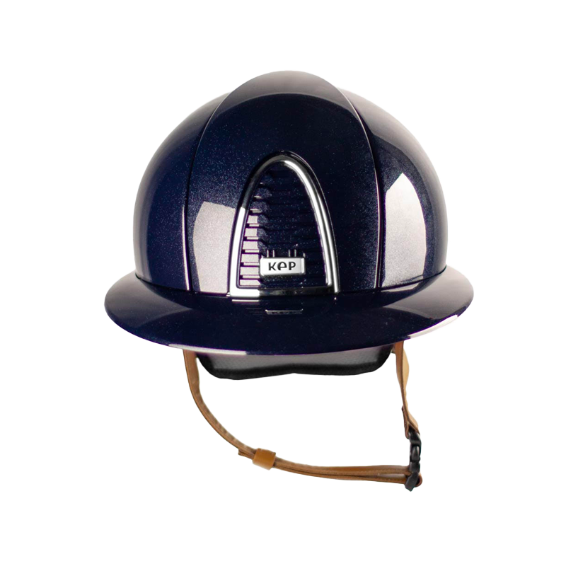 KEP - Casque d'équitation Cromo 2.0 Diamond blue polo jugulaire beige | - Ohlala