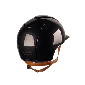 KEP - Casque d'équitation Cromo 2.0 Shine black visière standard jugulaire beige | - Ohlala