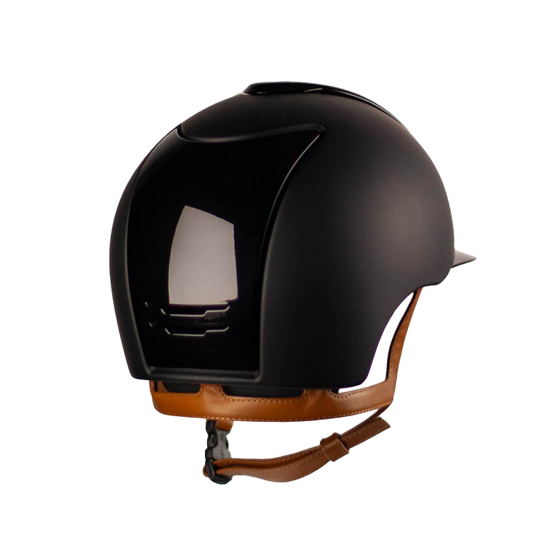 KEP - Casque d'équitation Cromo 2.0 Textile Polish noir visiere standard jugulaire beige | - Ohlala