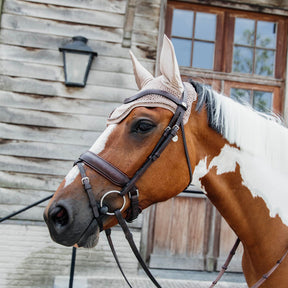 Kentucky Horsewear - Bonnet Wellington Velvet pearls beige | - Ohlala