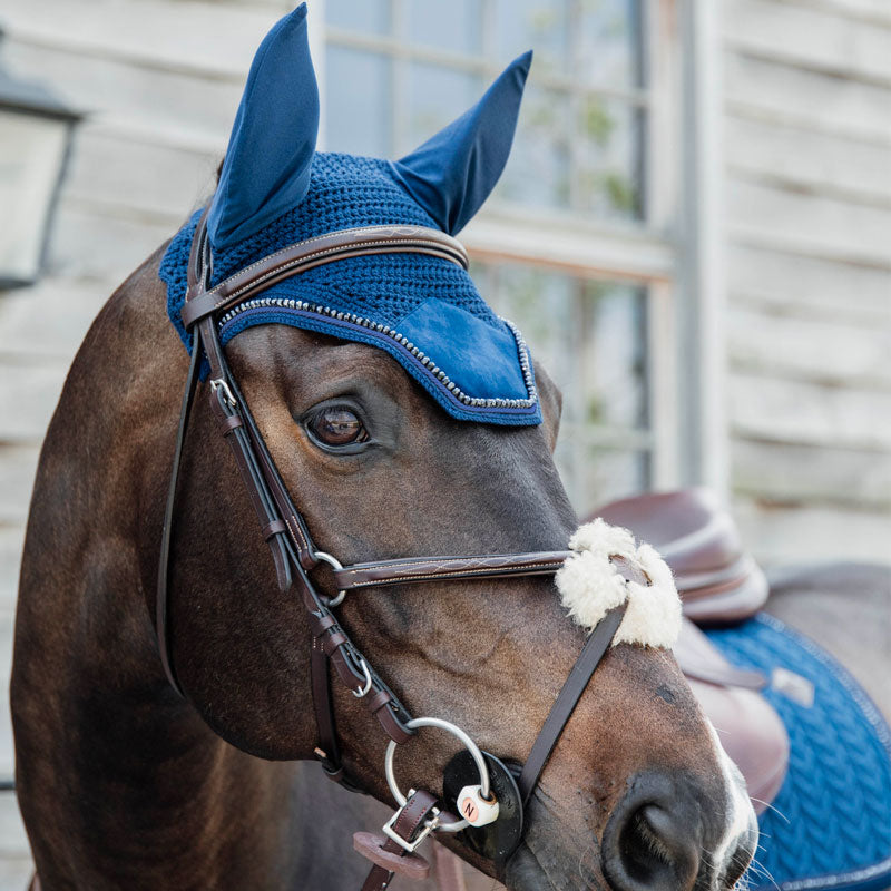 Kentucky Horsewear - Bonnet Wellington Velvet pearls marine | - Ohlala