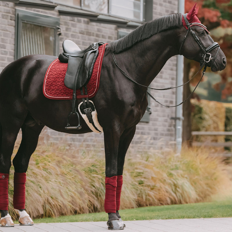 Kentucky Horsewear - Bandes de polo velvet bordeaux (x4) | - Ohlala