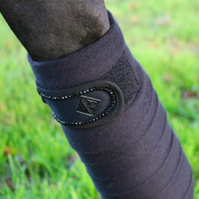 Kentucky Horsewear - Bandes de polo Velvet Pearls noir (x4) | - Ohlala