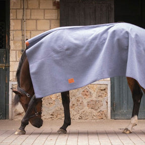 Paddock Sports - Carré de laine Wooltouch bleu chiné | - Ohlala